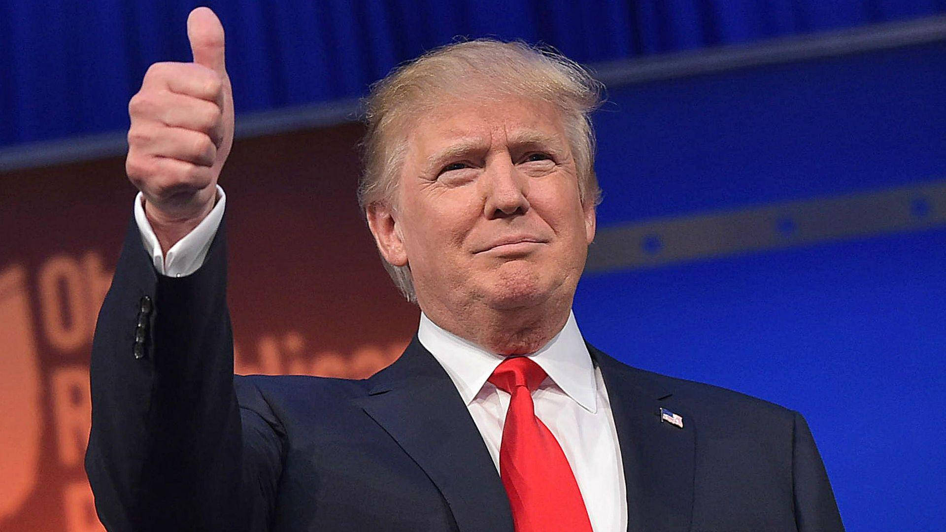 Donald Trump Smirk Thumbs-up Background