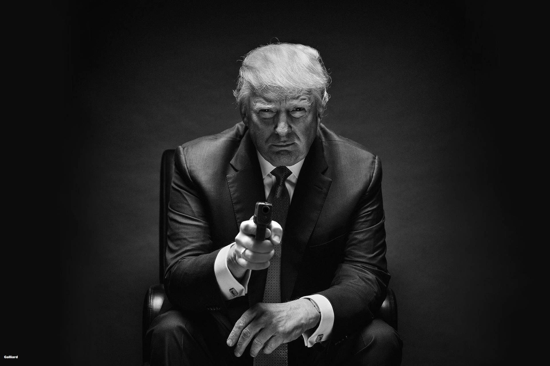 Donald Trump With Gun Background