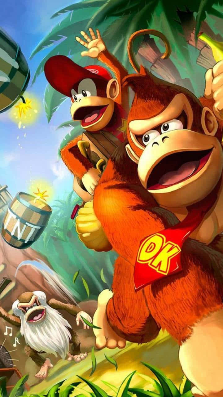 Donkey Kong In Action On A Thrilling Adventure
