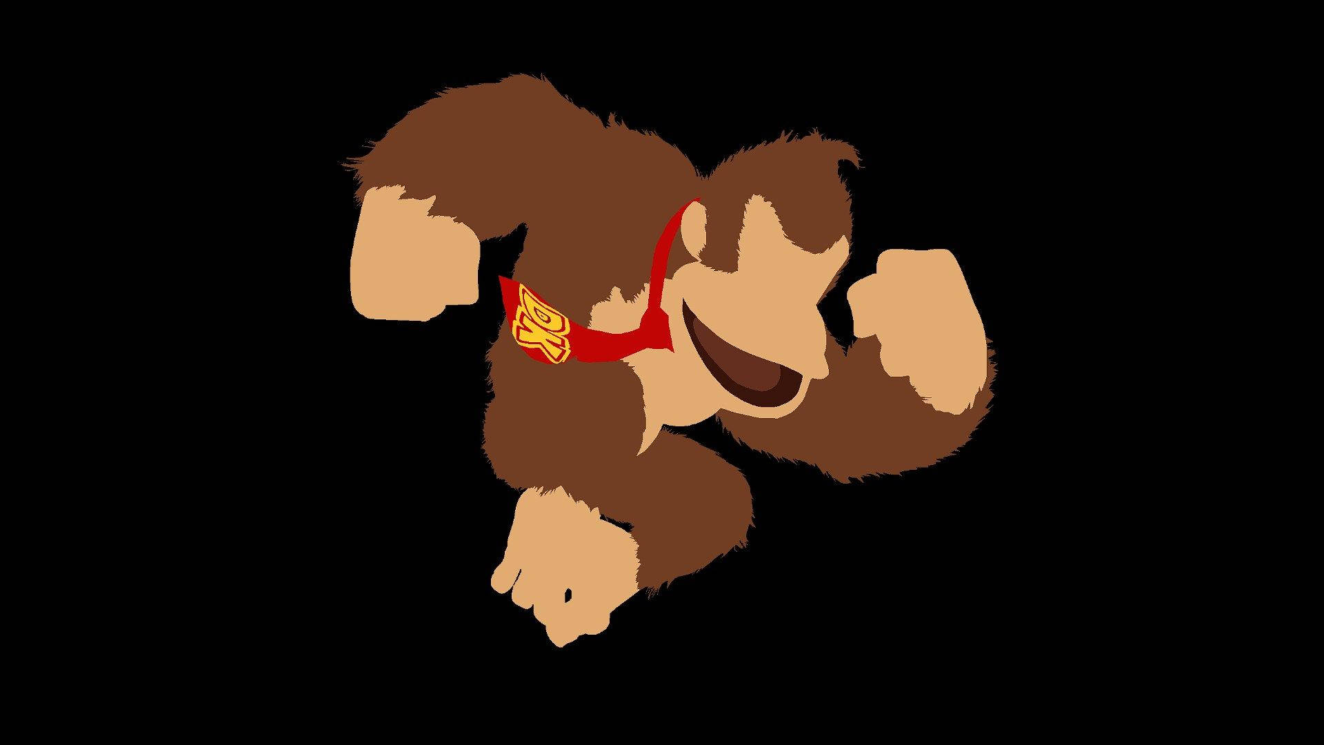 Donkey Kong Minimalist Art Nintendo Characters Background