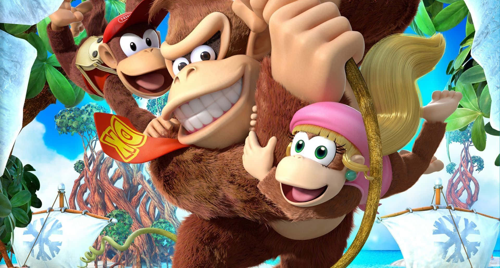 Donkey Kong - Popular Video Game Character Standing Proudly Background