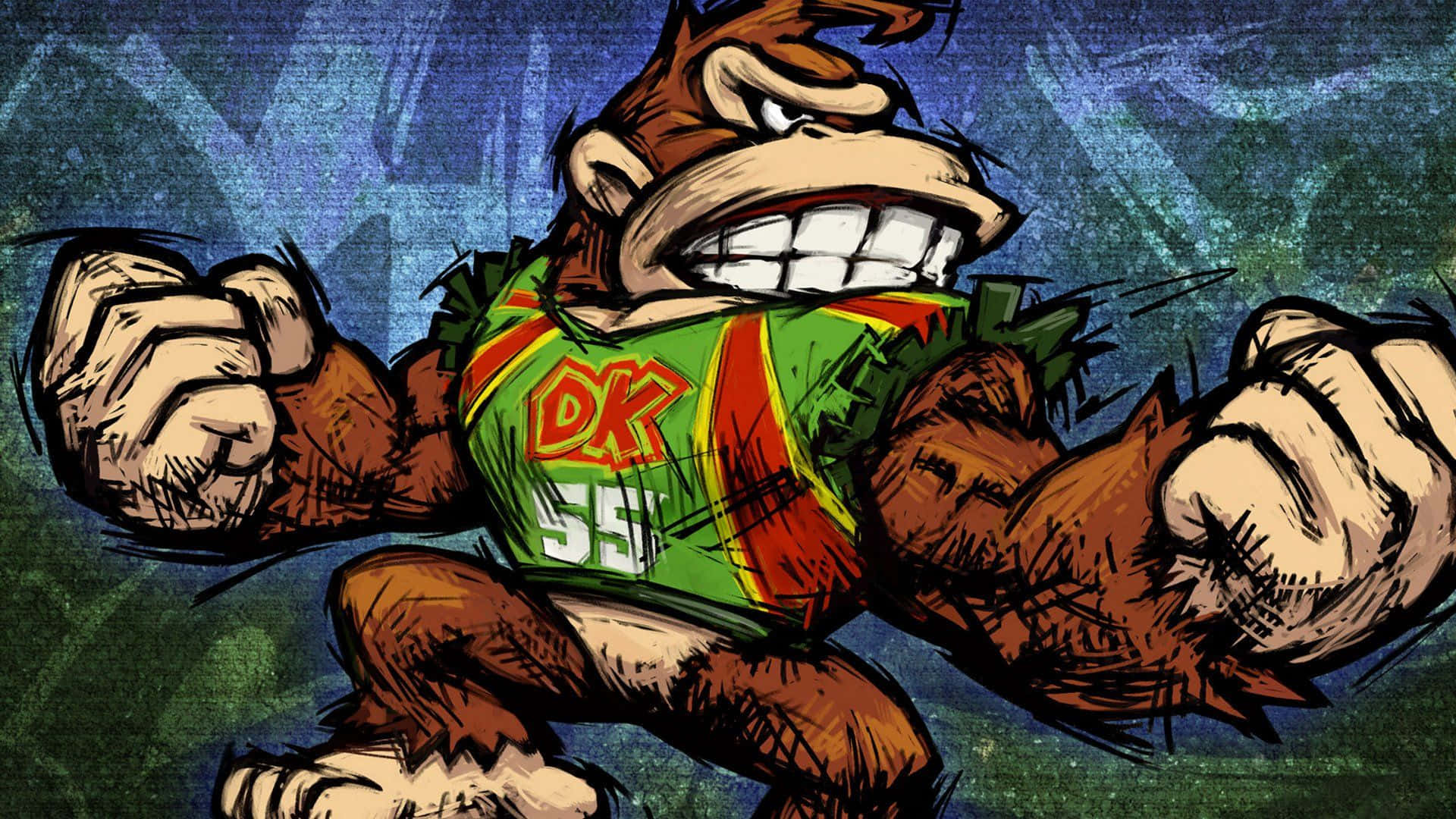 Donkey Kong Unleashing His Mighty Roar Background