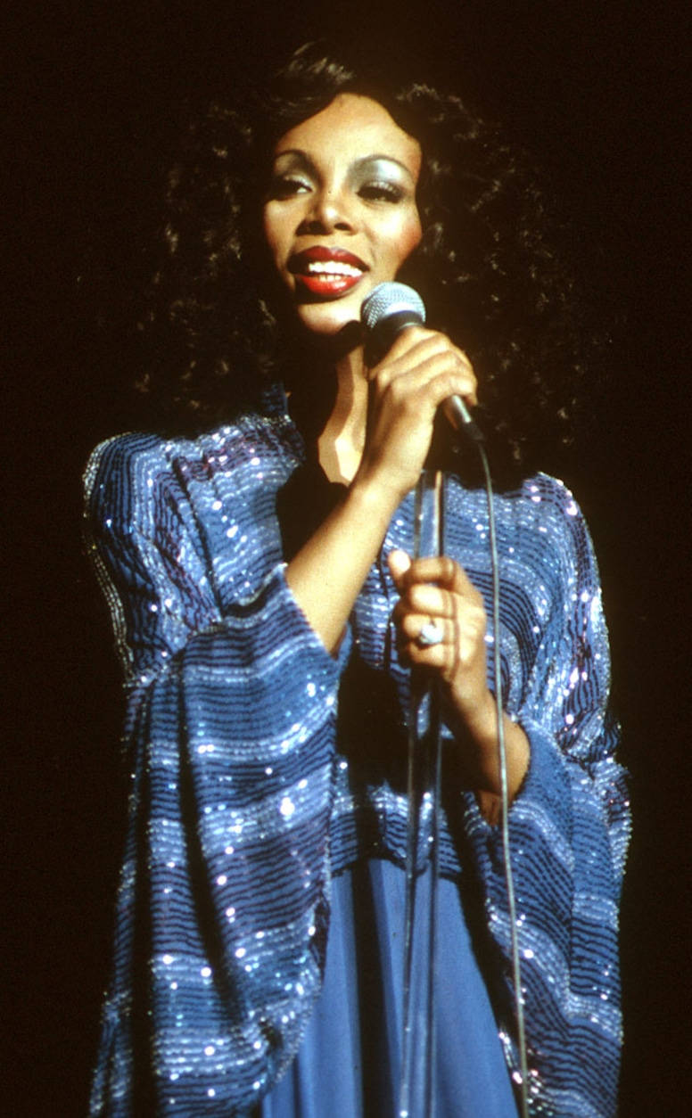 Donna Summer Queen Of Disco Blue Dress Background