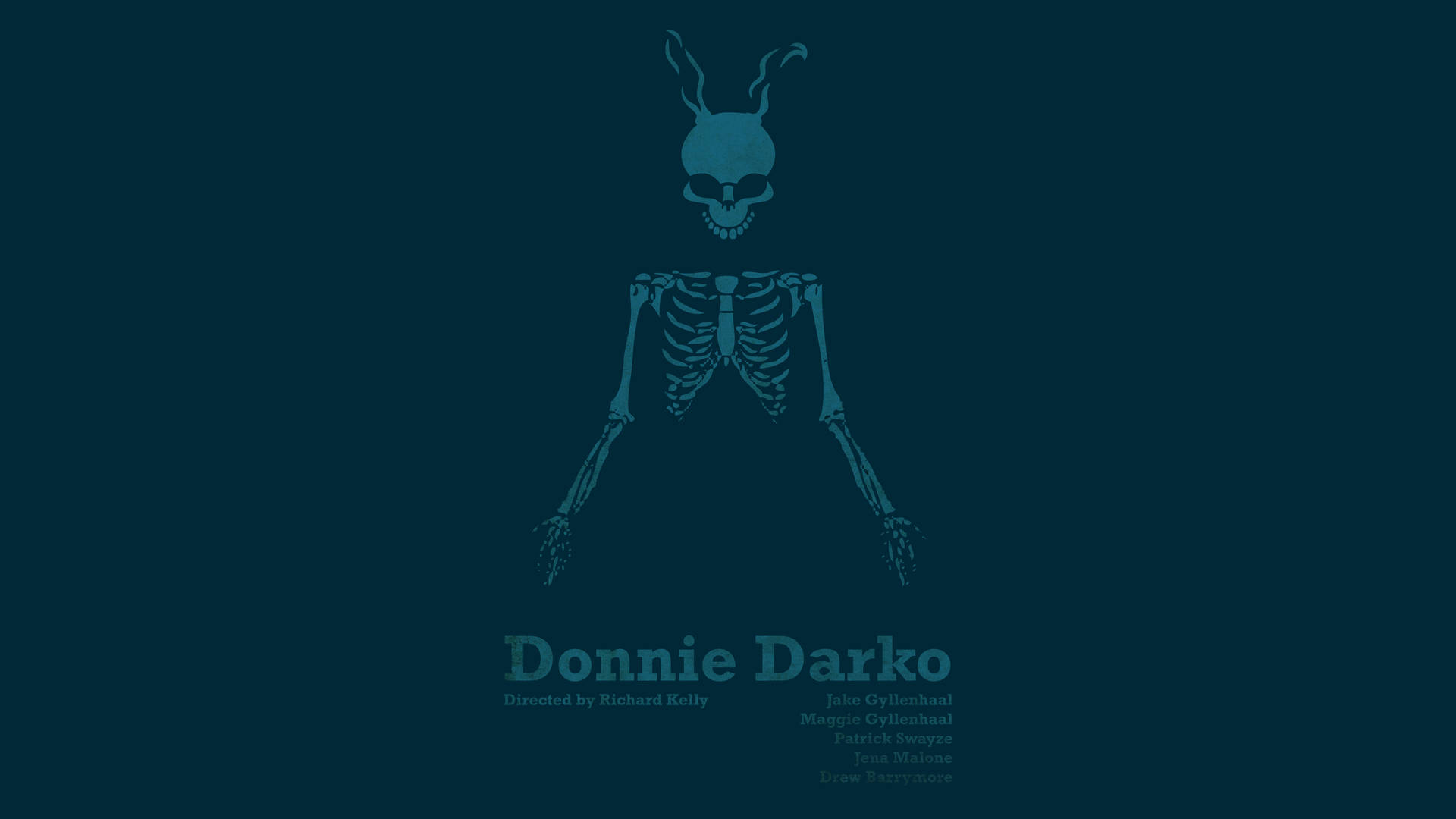 Donnie Darko Skeleton On Green Background