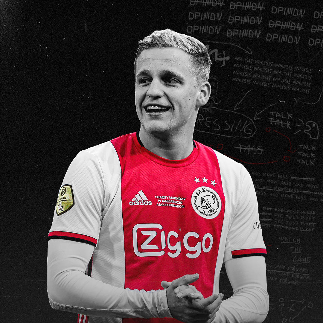 Donny Van De Beek Black White Background