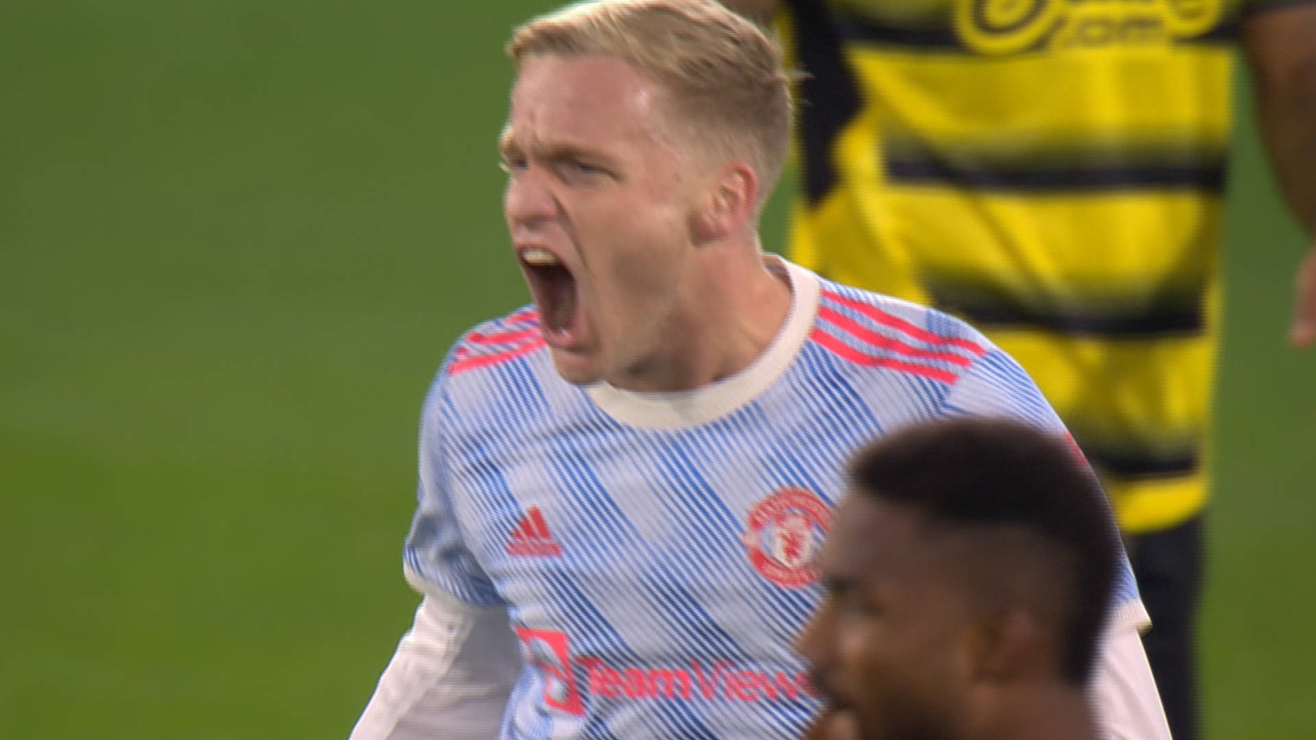 Donny Van De Beek Intensely Screaming Background