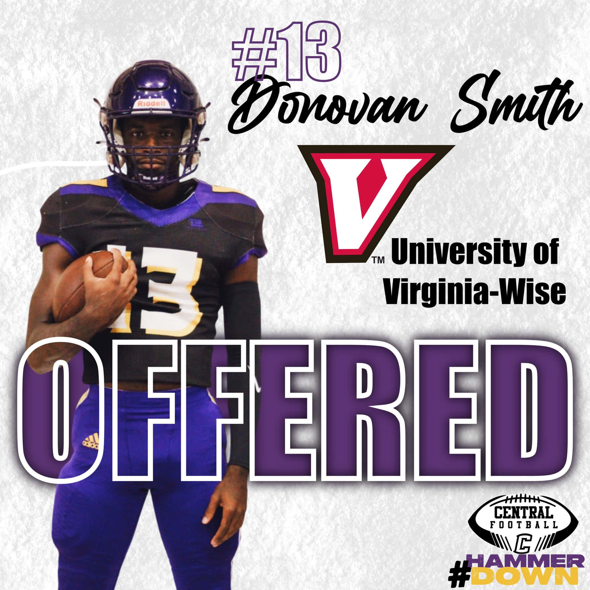 Donovan Smith Sporting Virginia Wise Football Uniform Background