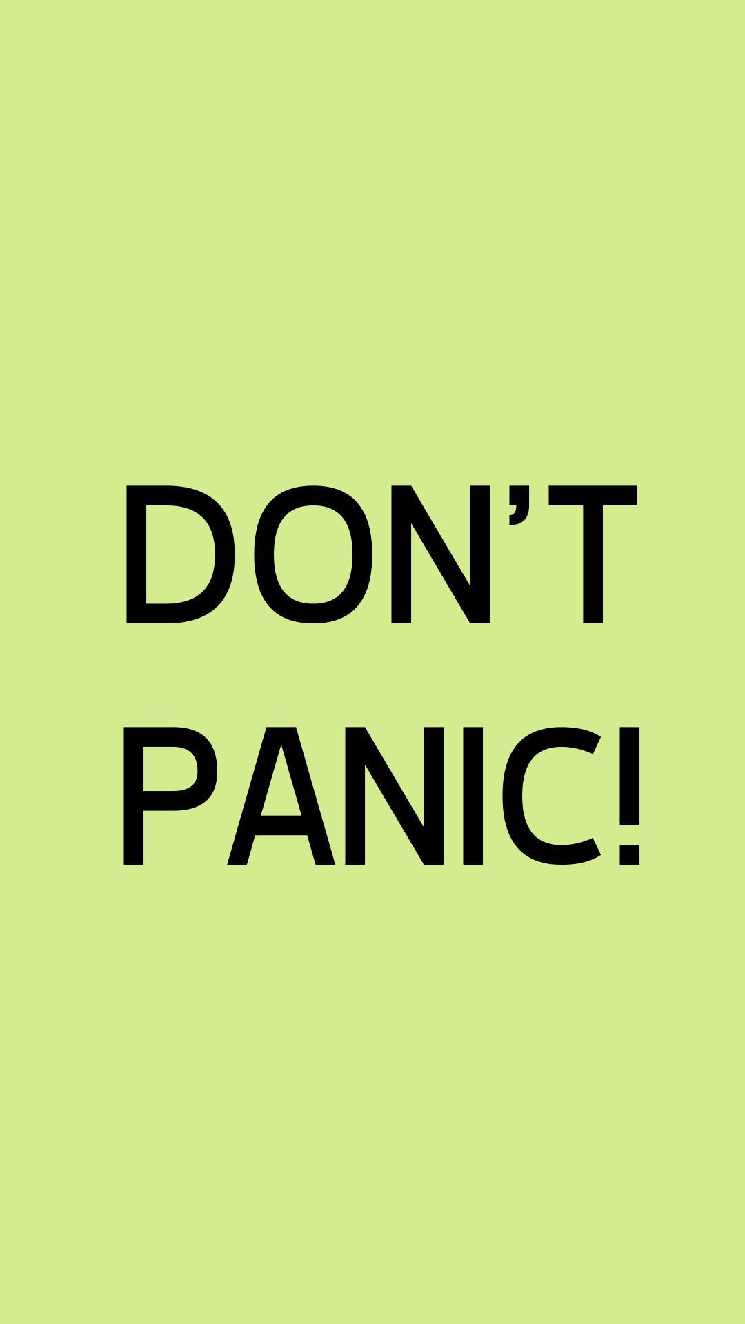 Don’t Panic! Apple Green Background