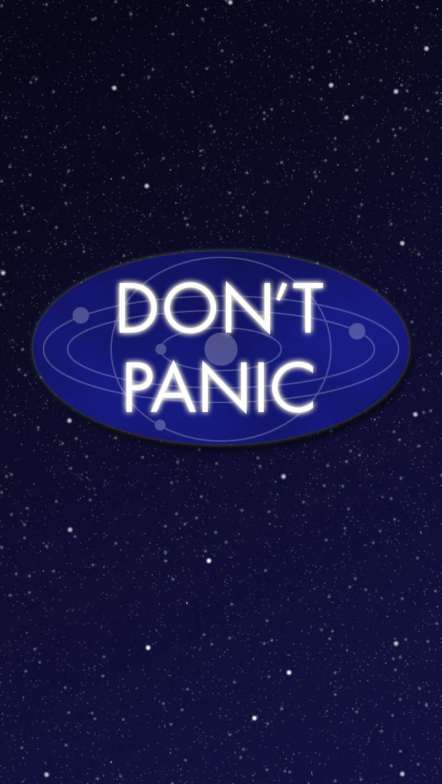 Don’t Panic Blue Starry Background