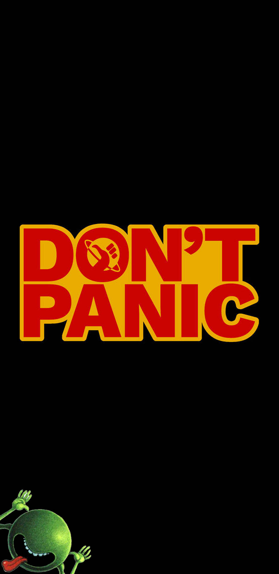 Don’t Panic Hitchhiker’s Guide Black Background