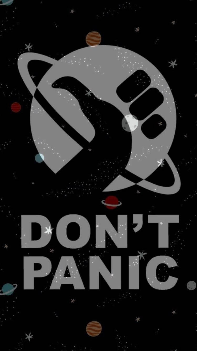 Don’t Panic Hitchhiker’s Guide Logo Background
