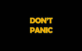 Don’t Panic Yellow Black Background