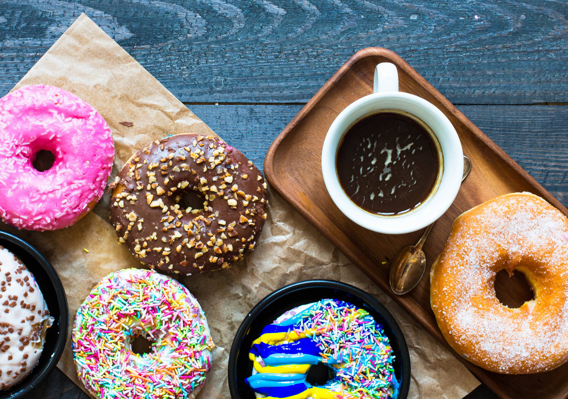 Donuts And Coffee Background
