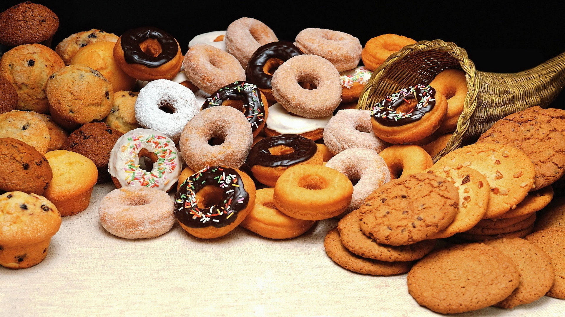 Donuts Cookies And Muffins Background