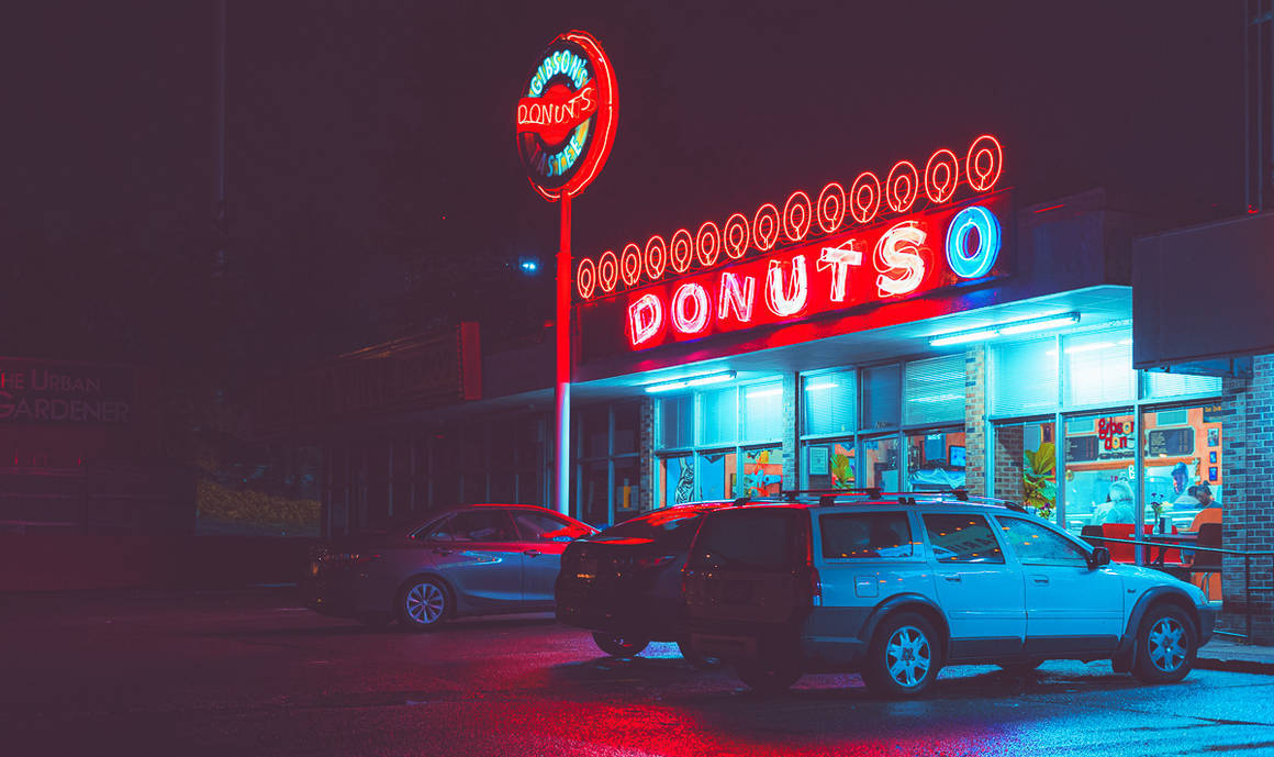 Donuts Dark Neon Iphone Background