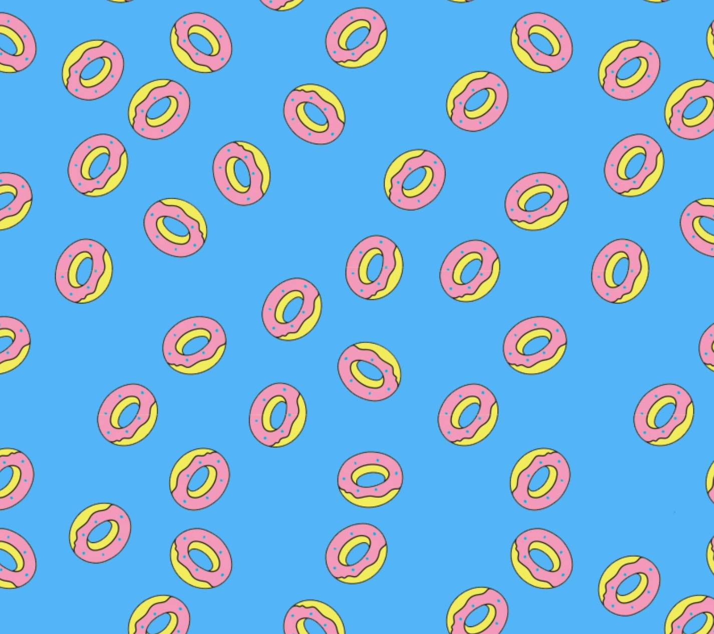 Donuts On Sky-blue Background