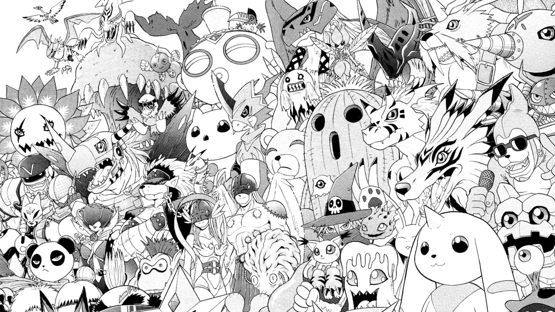 Doodle Art Digimon Background