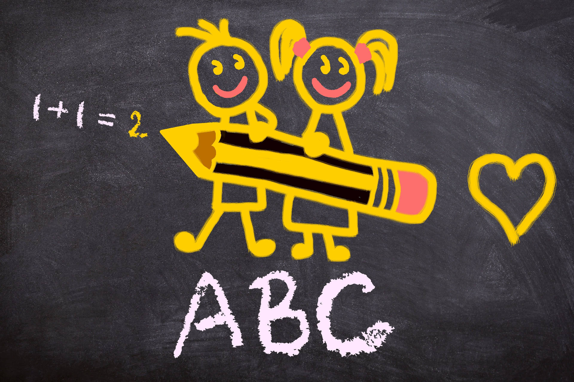 Doodle Artwork With White Chalk Labeled As Abc Background
