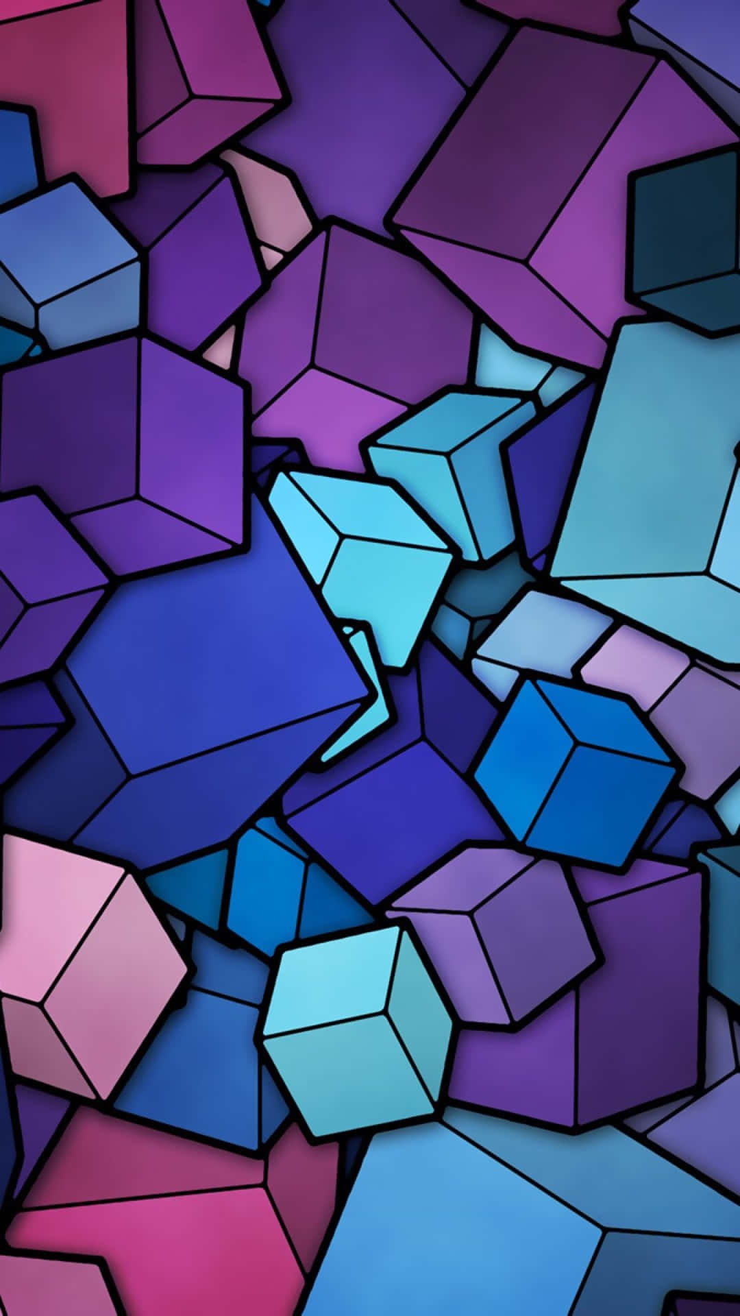 Doodle Cube Colorful 4k Phone Background