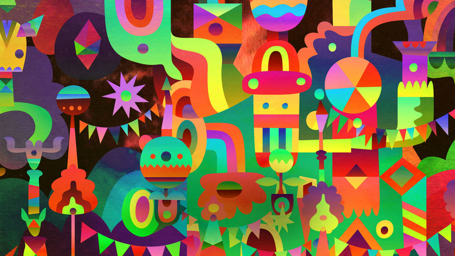 Doodle Multicolored Abstract