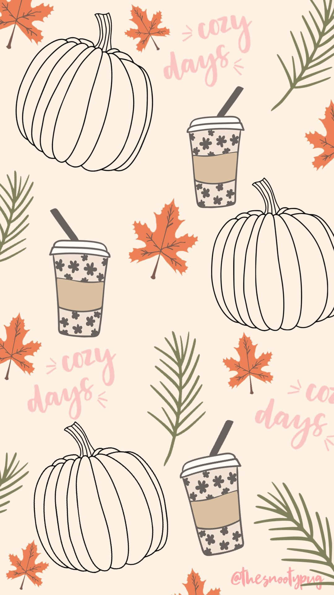 Doodle Pattern Cute Autumn Iphone Background