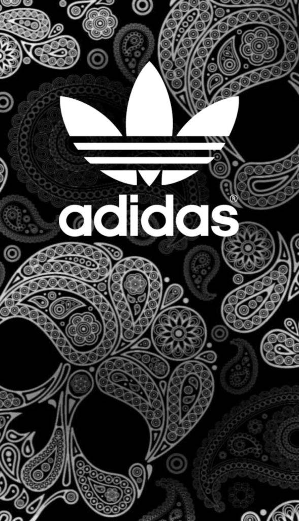 Doodle-style Skull Adidas Iphone Background