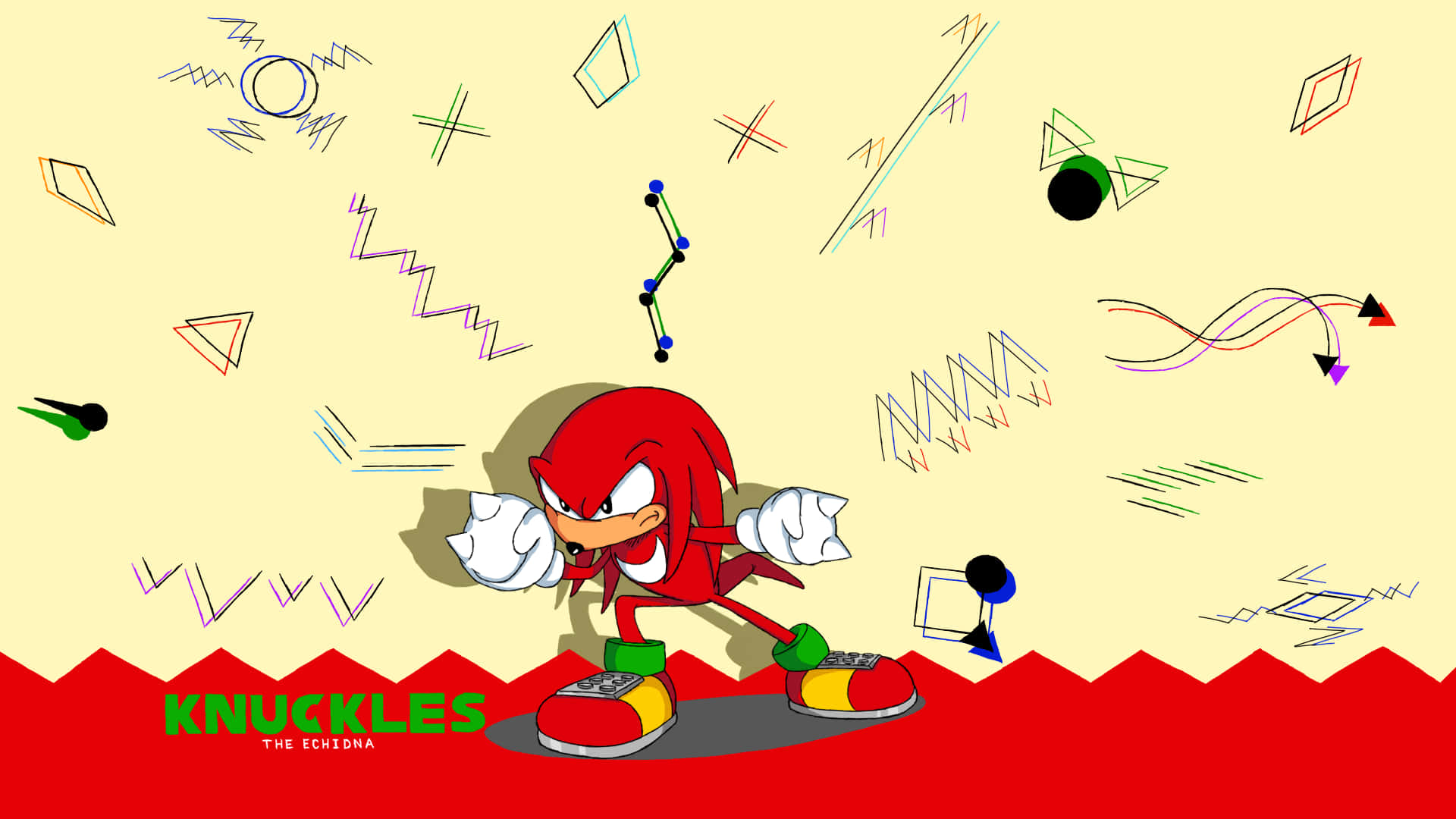 Doodles Behind Knuckles The Echidna Background