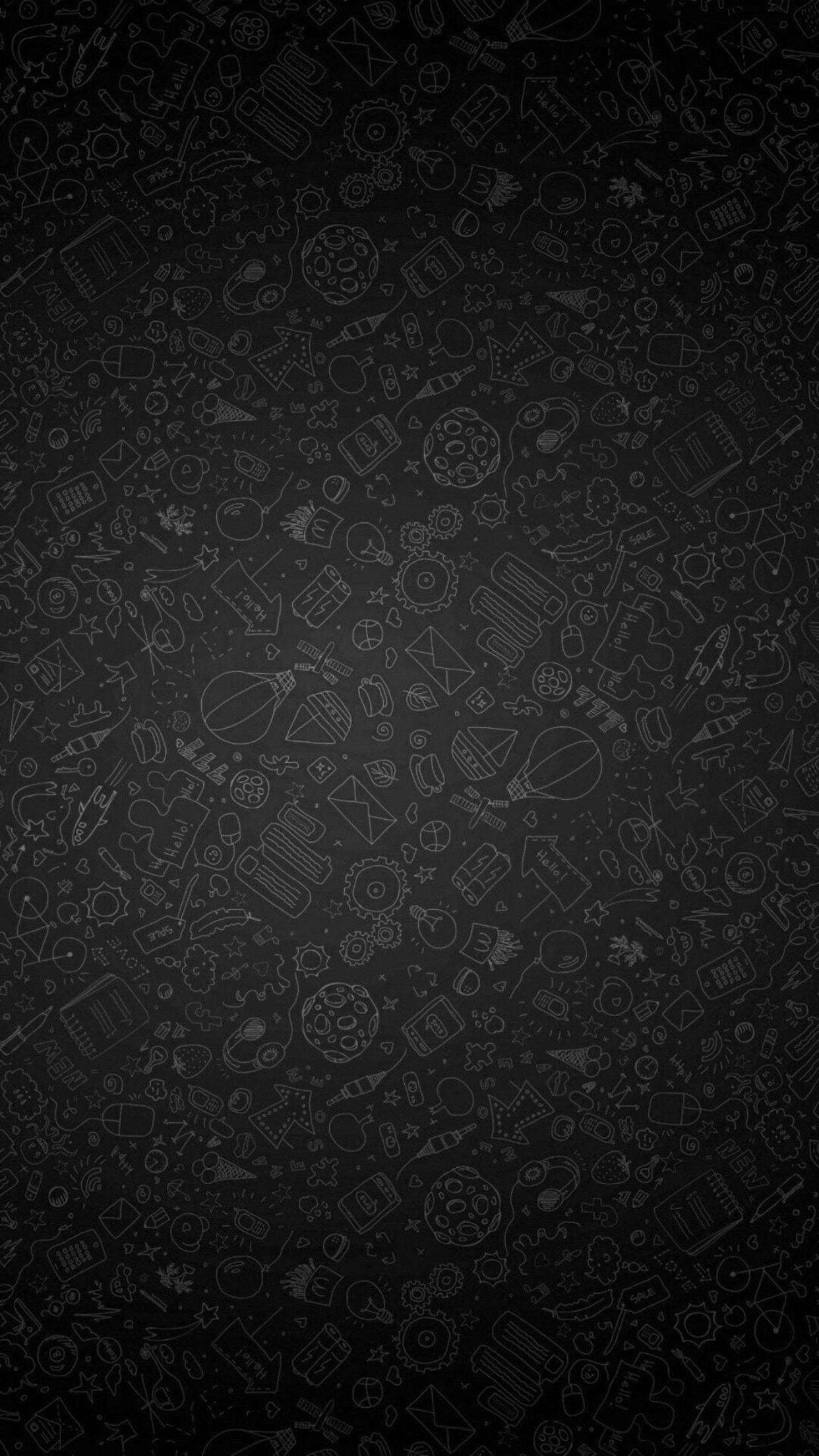 Doodles On Black Iphone 6 Plus Background