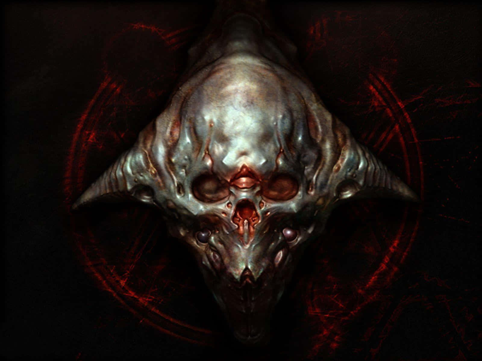 Doom 3 Logo Dark Background Background