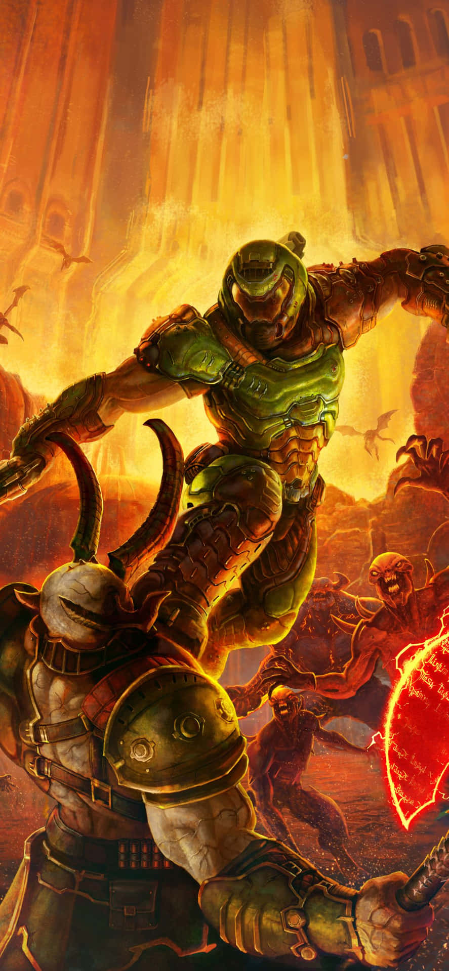 Doom Eternal Lightning Strikes An Iphone Background