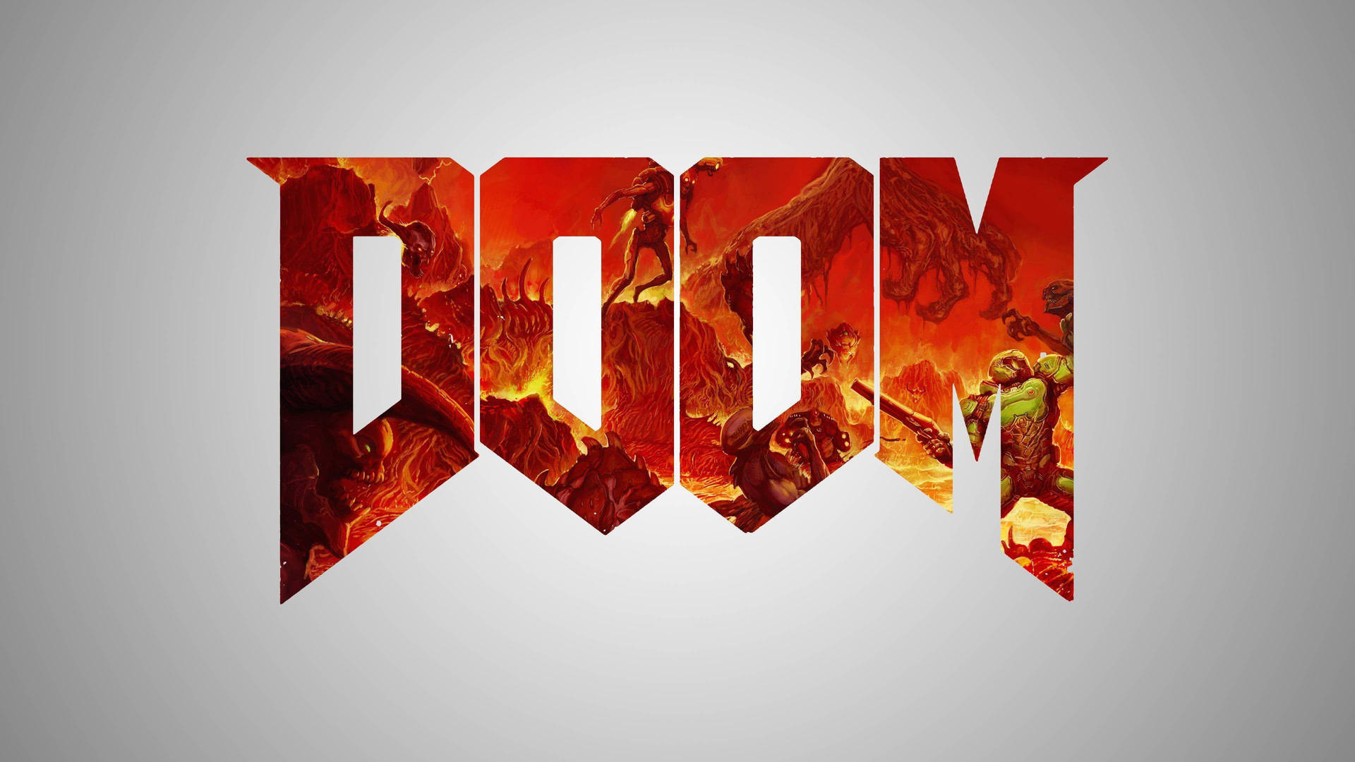 Doom Hd Stylised Lettering Background