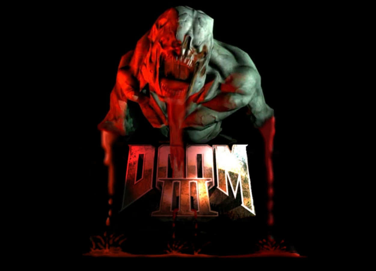 Doom Iii - A Bloody Monster With A Bloody Face Background