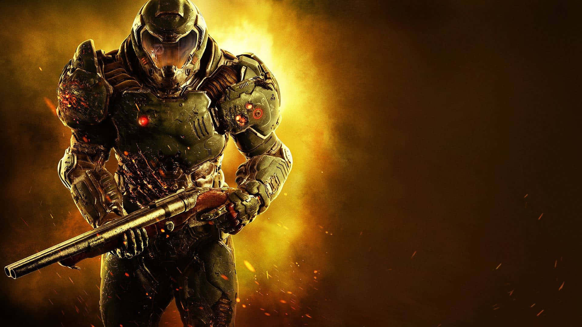 Doom Slayer In Armored Suit Background