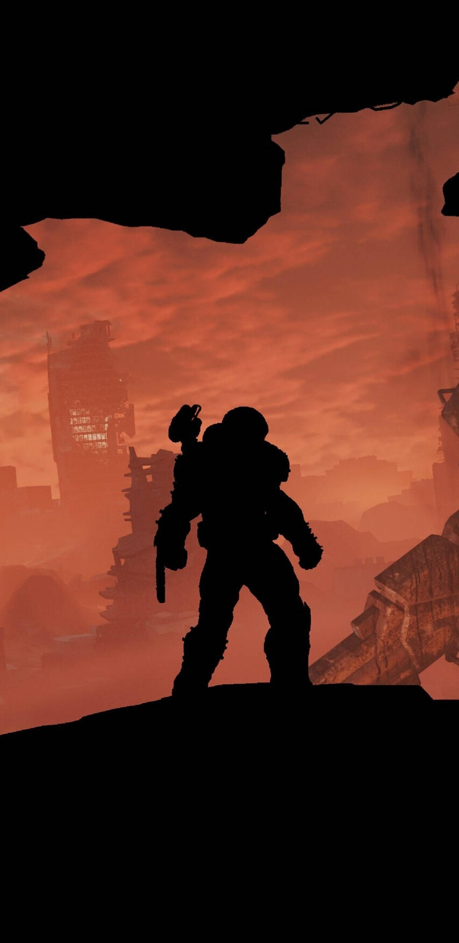 Doom Slayer Silhouette Doom Phone Background