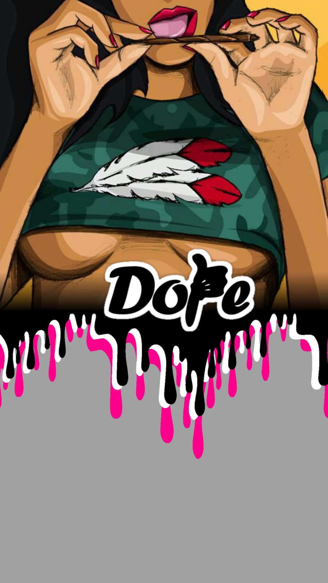 Dope - A Girl With A Dripping Dremel Background