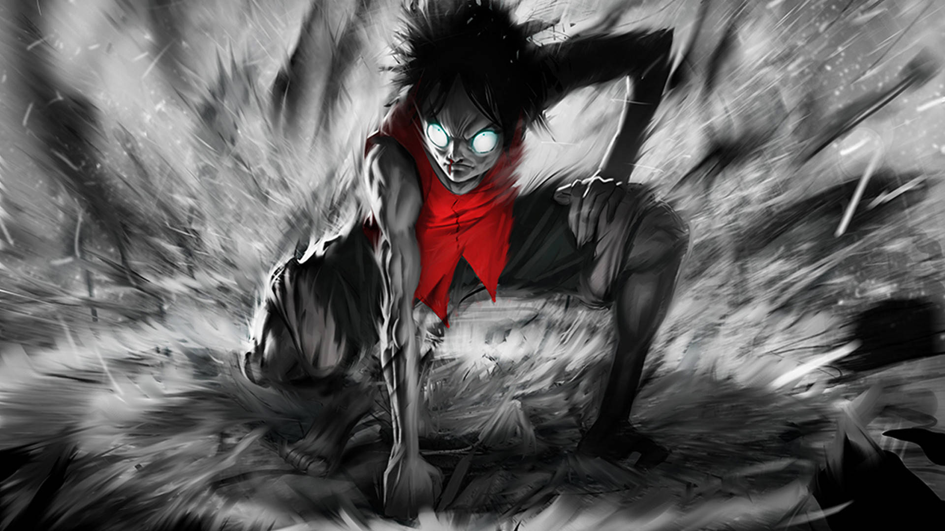 Dope Anime Angry Luffy Background