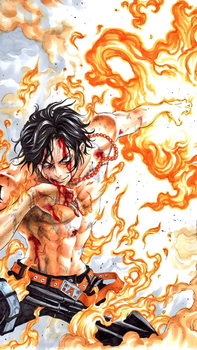 Dope Anime Fire Fist Ace Background
