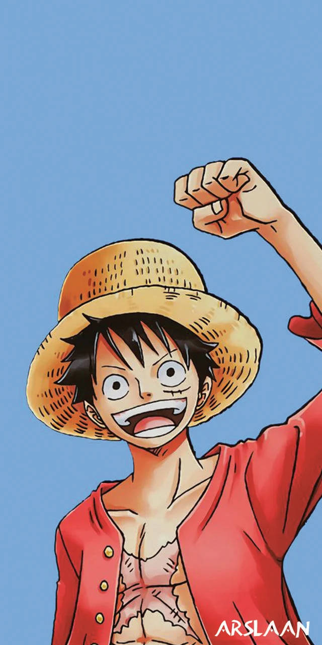 Dope Anime Luffy In Blue Background