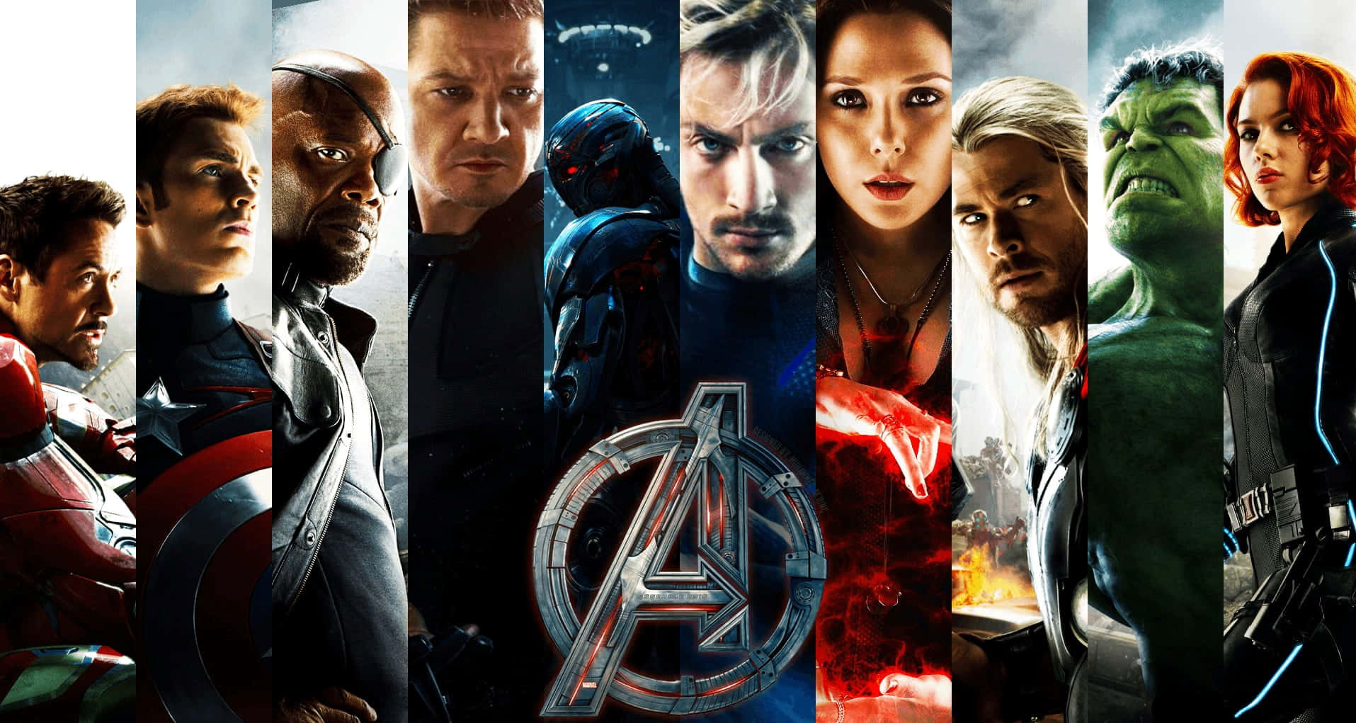 Dope Avengers Age Of Ultron Characters Collage Background