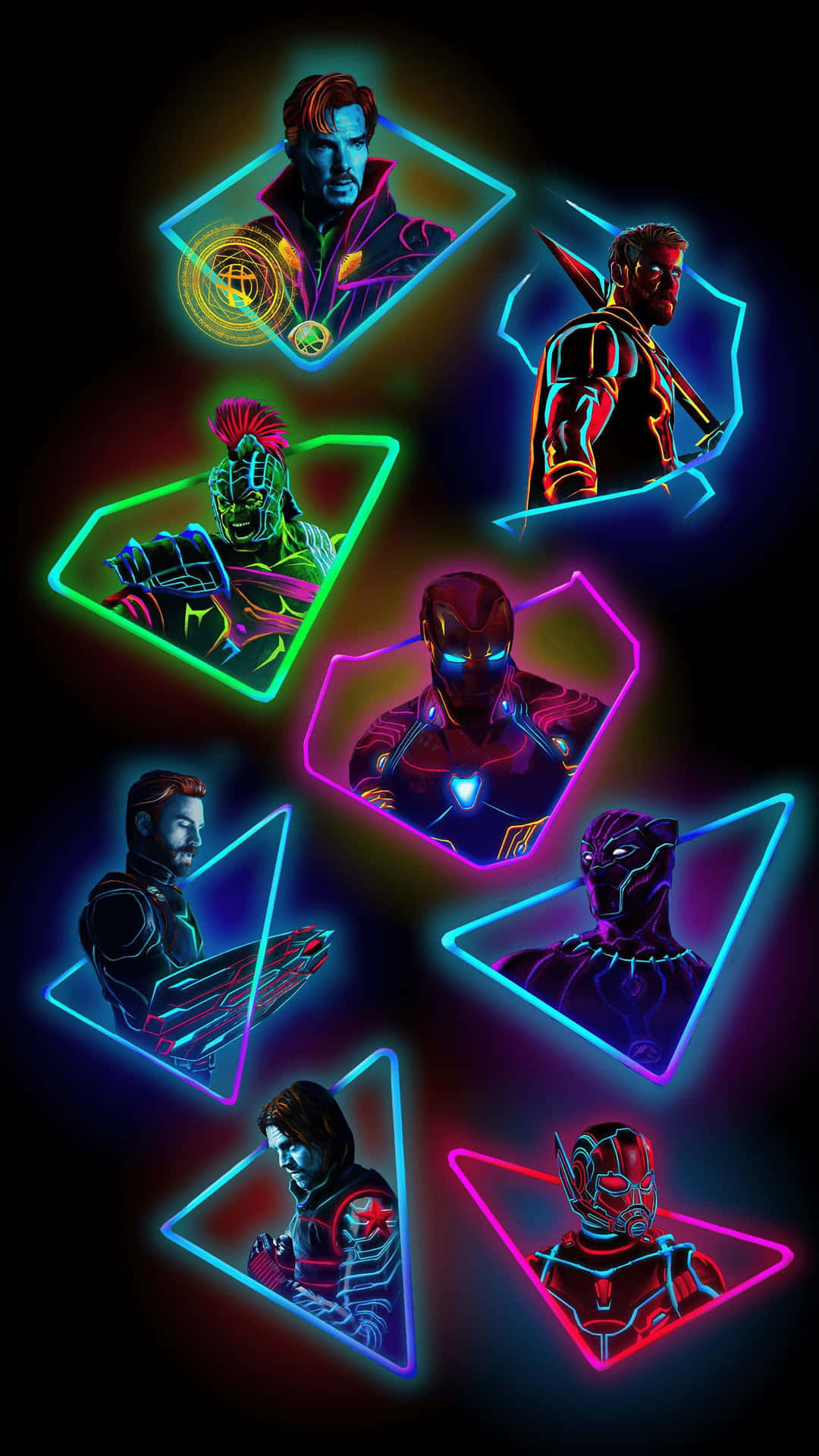 Dope Avengers Neon Light Art Background