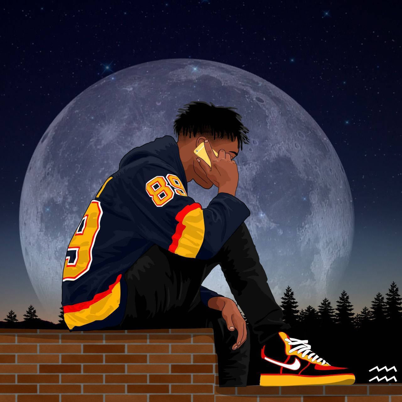 Dope Cartoon Nike Shoes Background