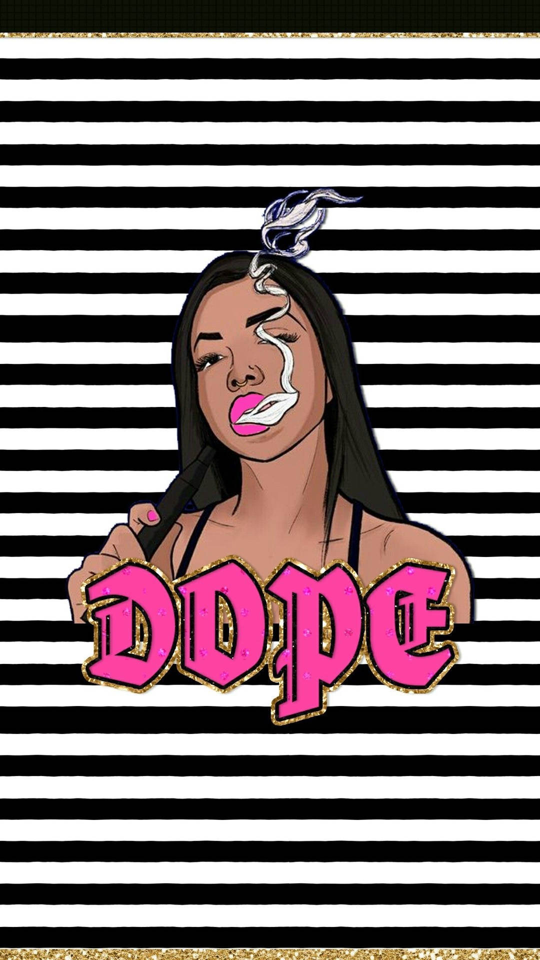 Dope Gangsta Cartoon Woman Background