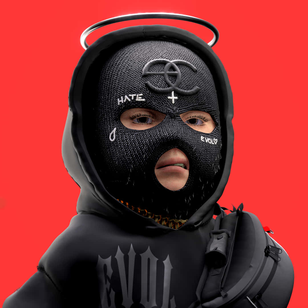 Dope Gangster Pfp In Full-black Outfit Background