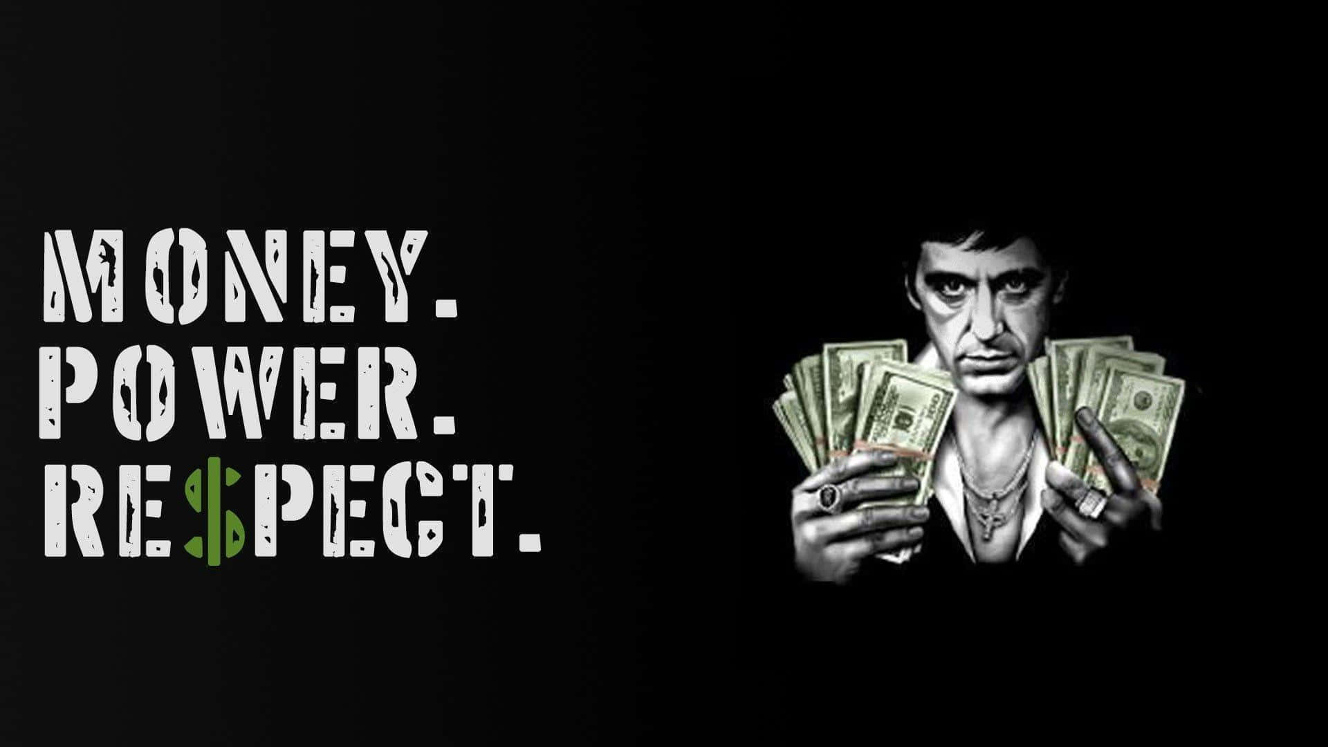 Dope Gangster Scarface With Money Background