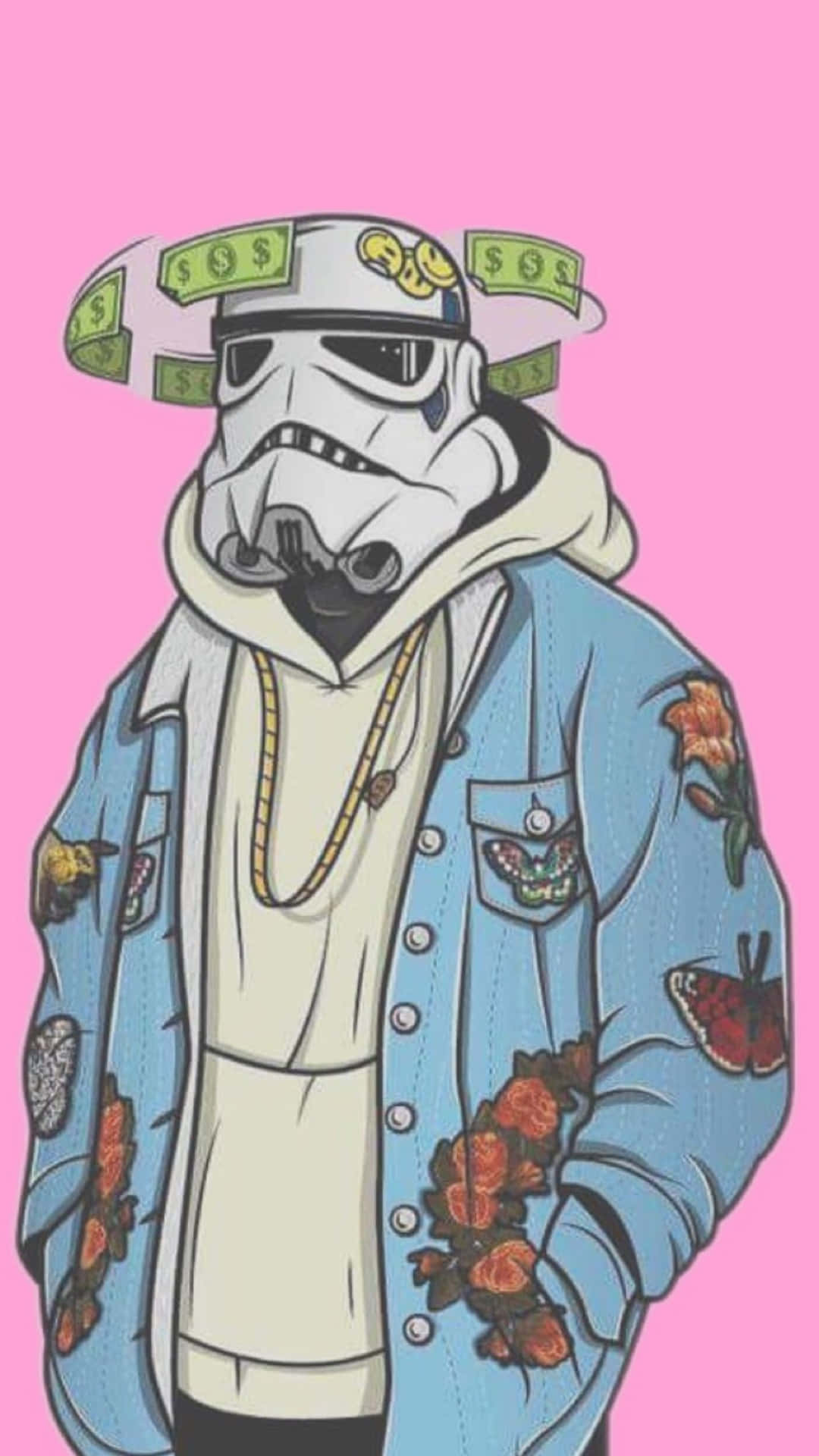 Dope Gangster With Stormtrooper Mask Background