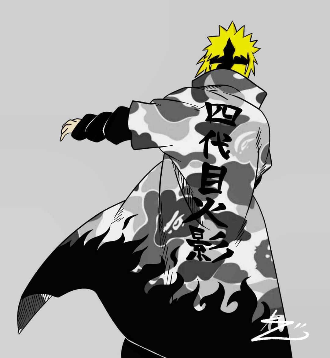 Dope Naruto Anime Minato Back View Digital Illustration