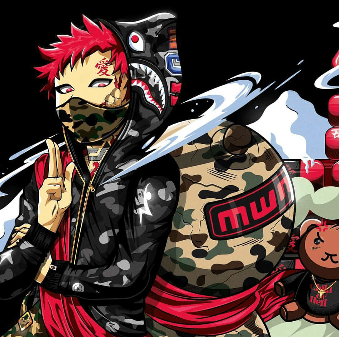 Dope Naruto Character Gaara Digital Illustration Background