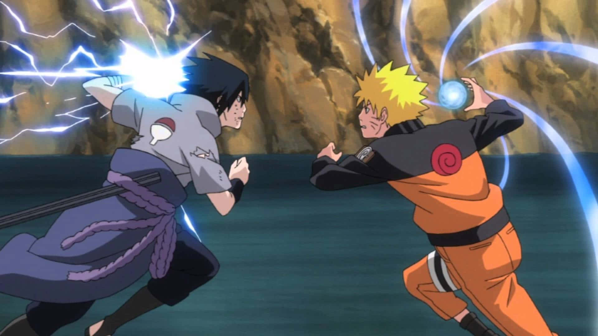 Dope Naruto Versus Sasuke Fight Still Background