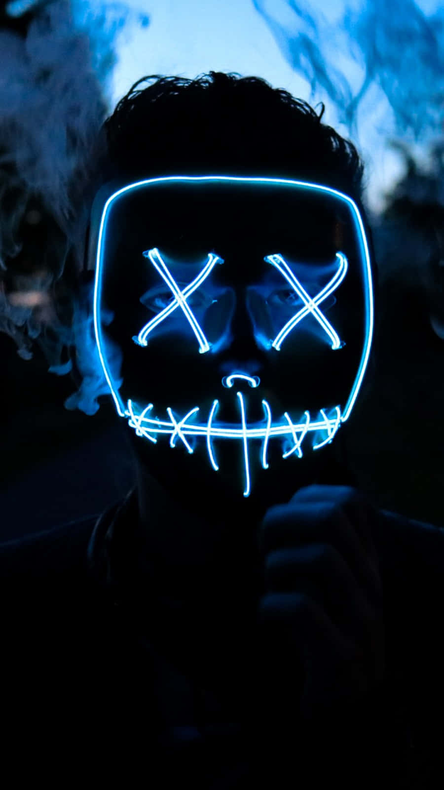 Dope Phone Glowing Blue Neon Mask