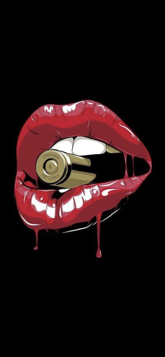 Dope Phone Red Lip Bullet Background